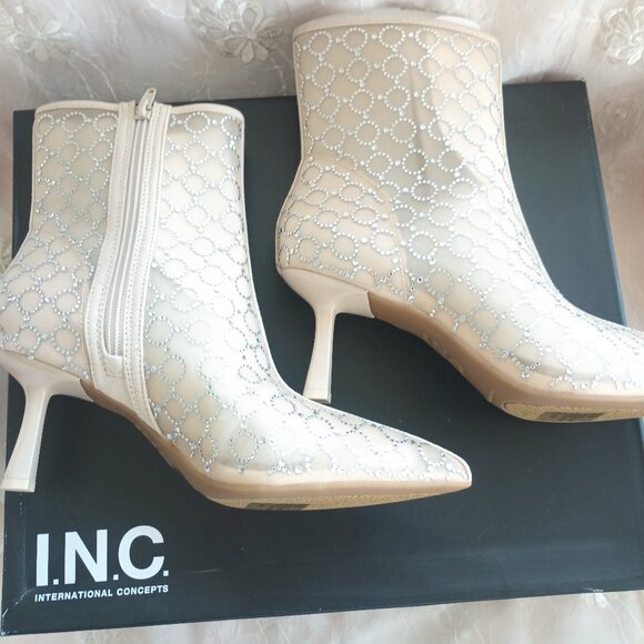 INC International Concepts Shoes - INC International Concepts Darissa Mesh Dress Bootie Nude 7 M MSRP $129